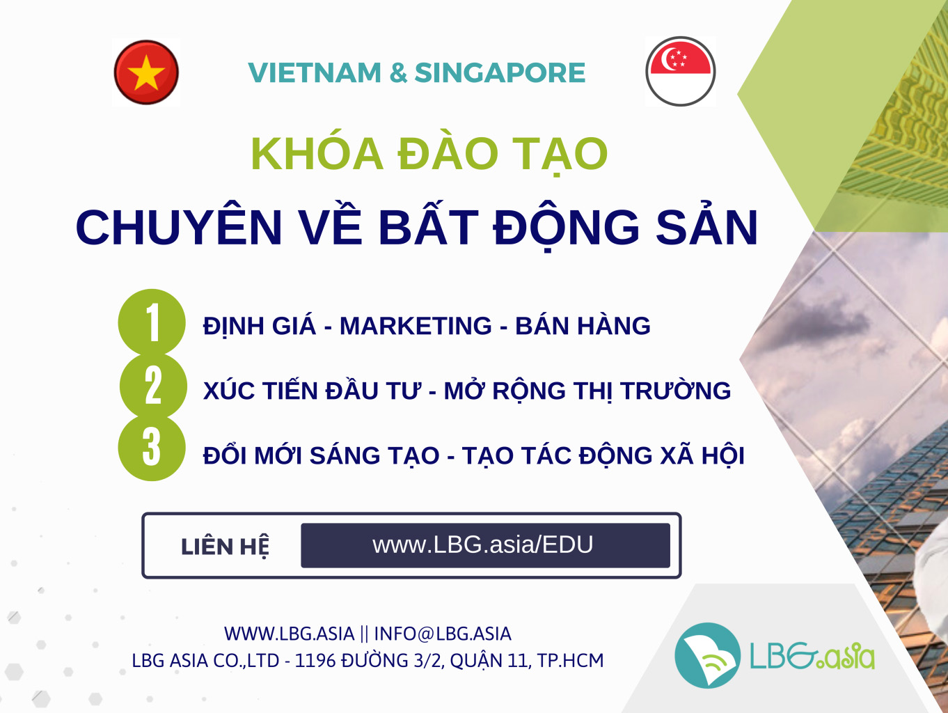 Khóa đào tạo chuyên mảng bất động sản tại LBG ASIA